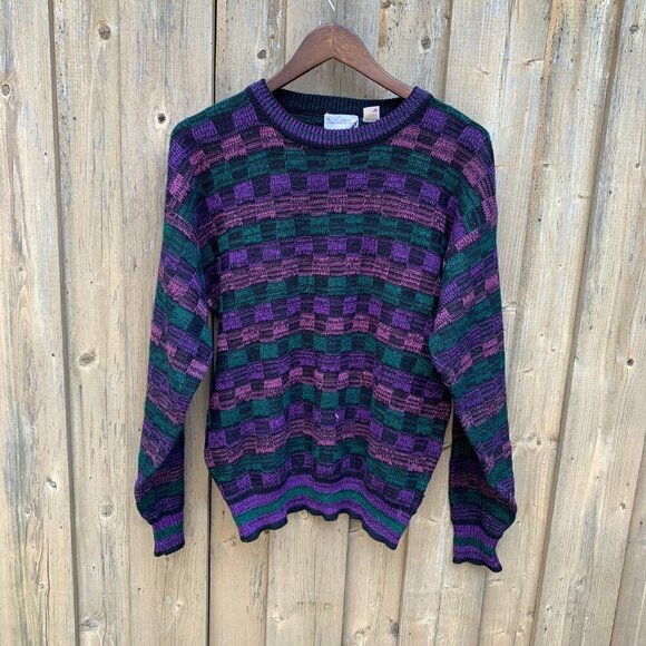 Vintage Oscar De la Renta Coogi Style Knit Sweater Medium - Picture 4 of 4